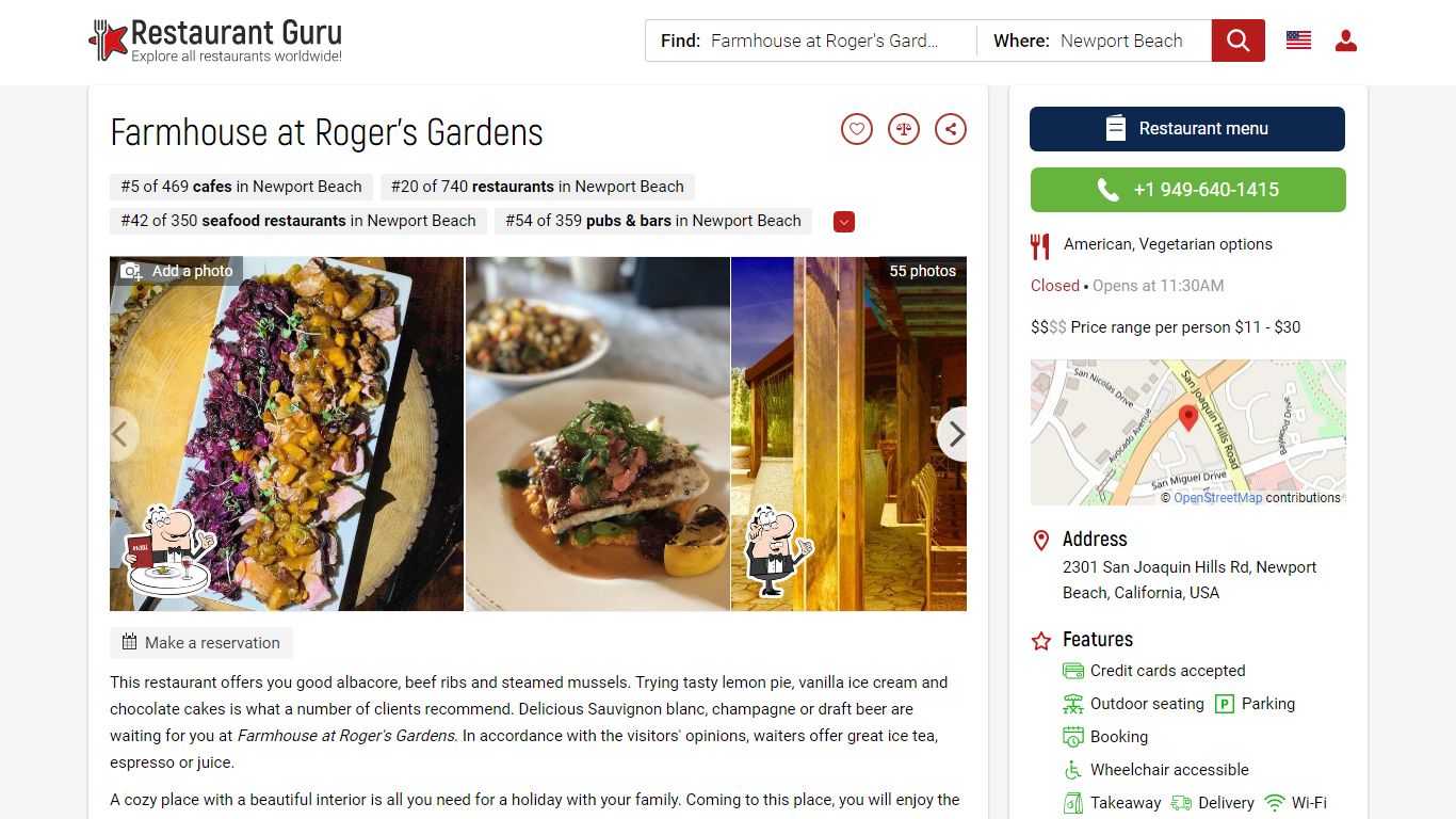 Farmhouse at Roger's Gardens in Newport Beach - Restaurant Guru